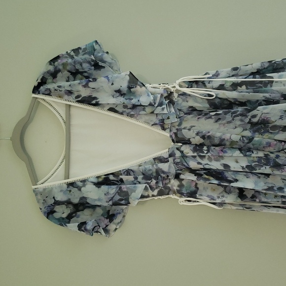 Fame and Partners The Asha Dress 6 Floral Midi Ethereal Wedding Guest Cocktail - Picture 8 of 16